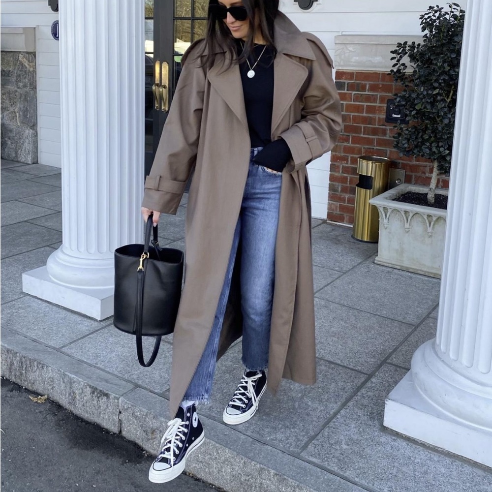 NWT Topshop long trench coat in mocha